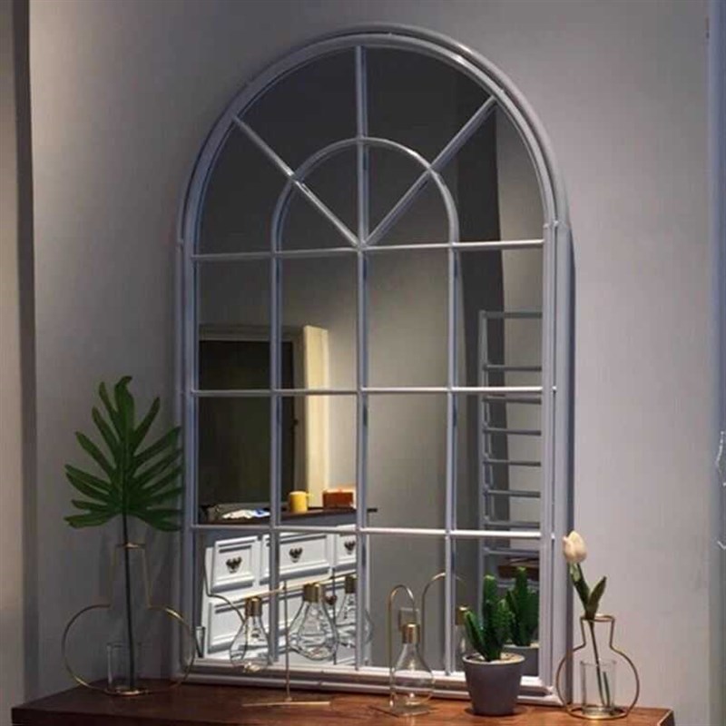 法式铁艺镜子f玄关客厅墙面装饰镜壁挂艺术餐厅餐边假窗壁炉镜挂