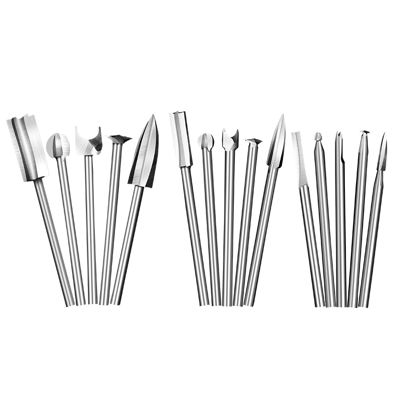 电动木工雕刻刀套装木雕r根雕刻工具牙机木刻打磨抛光刀头铣刀钻