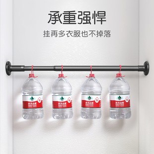 伸缩u晾衣架家用固定式 免打孔晾衣杆阳台顶装 晒衣神器窗户凉衣单