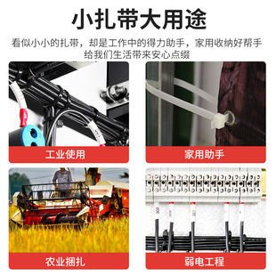 自锁式 尼龙扎带塑l料扎带捆扎带束线绑扎带固定扎线带大号有白黑