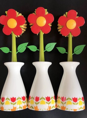 西班牙vigar维宜卡郁金香花瓶刷子厨房碗碟锅清洁刷幸福像花一样