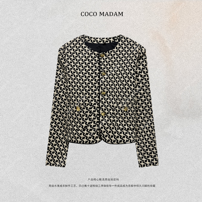 NIUNIU ·T-2141 秋季短外套复古极简风千鸟格上衣老钱风冬季