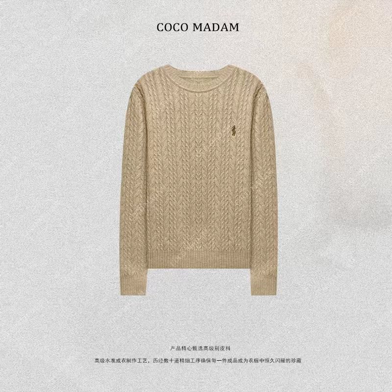 NIUNIU ·T-1969 女士秋冬套衫百搭慵懒法式绞毛衣衫保暖圆领