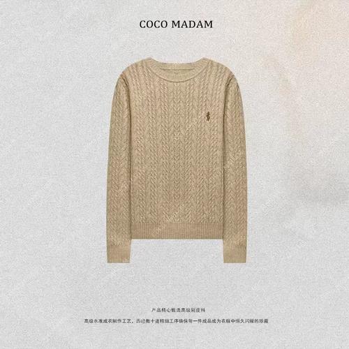 NIUNIU ·T-1969 女士秋冬套衫百搭慵懒法式绞毛衣衫保暖圆领