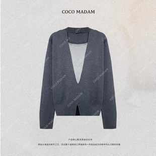 ·T 针织长袖 1331 女拼接假两件毛针织衫 上衣慵懒风 秋季 NIUNIU