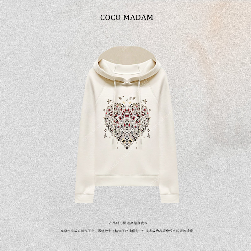 NIUNIU ·T-2076 爱心图案运动休闲时尚长袖套头卫衣连帽帽衫