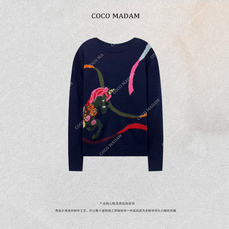 NIUNIU &middot;T-2006 圆领厚款优雅风女羊毛衫潮流套头衫套衫马到成功