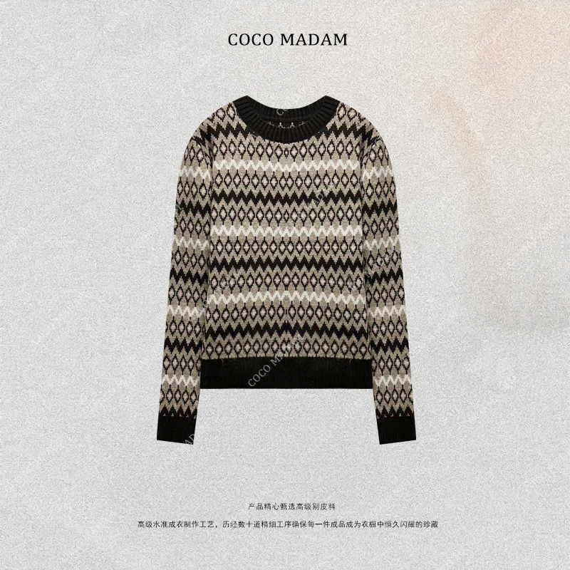 NIUNIU ·T-1758 提花厚款保暖宽松型羊毛衫毛衣