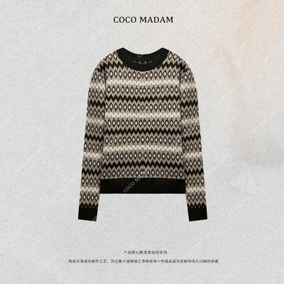 NIUNIU ·T-1758 提花厚款保暖宽松型羊毛衫毛衣