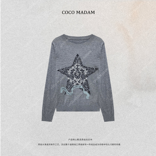 NIUNIU ·T-1436 套头款女时尚羊毛衫宽松休闲五角星图案