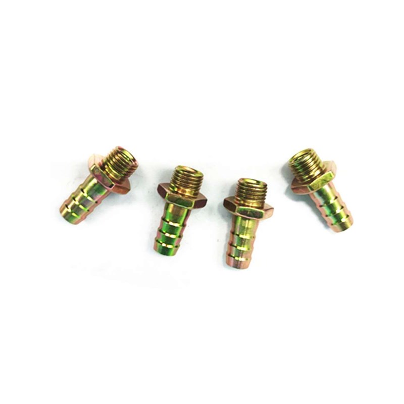 公制宝塔连接头加长外六角u皮管水管外丝牙软管插管接头竹节铁镀