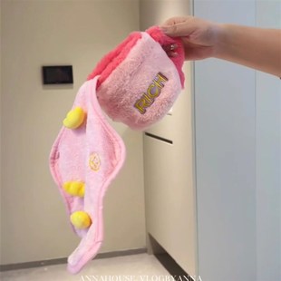 可爱高颜值家用厨房卫生间加厚T吸水速干擦手毛 聚宝盆擦手巾挂式