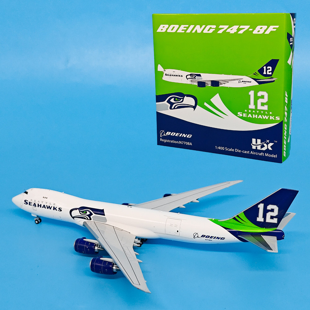 HX 1:400雅图海鹰波音原厂B747-8F货机N770BA合金飞机模型收藏级