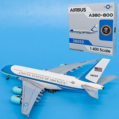 1:400空客A380-800美国空军一号客机38000合金飞机模型航模摆件AV