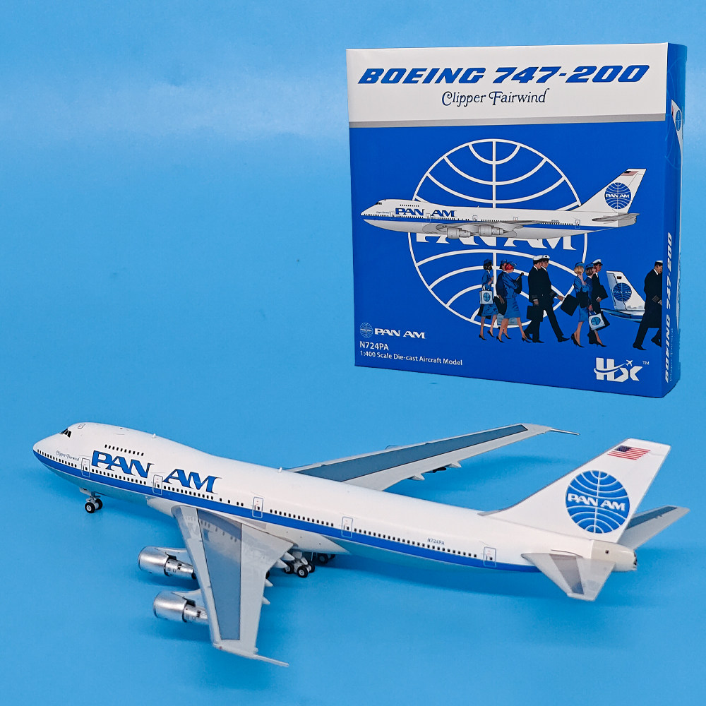 1:400泛美航空波音747-200客机N724PA合金仿真飞机模型字母款HX