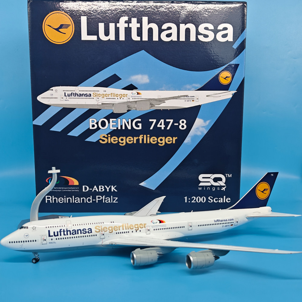 1:200汉莎航空波音B747-8客机D-ABYK飞机模型合金摆件收藏SQ