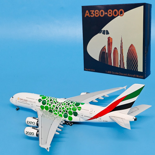 1:400阿酋联航空A380-800客机A6-EEW金飞机模型起落架磁吸AV