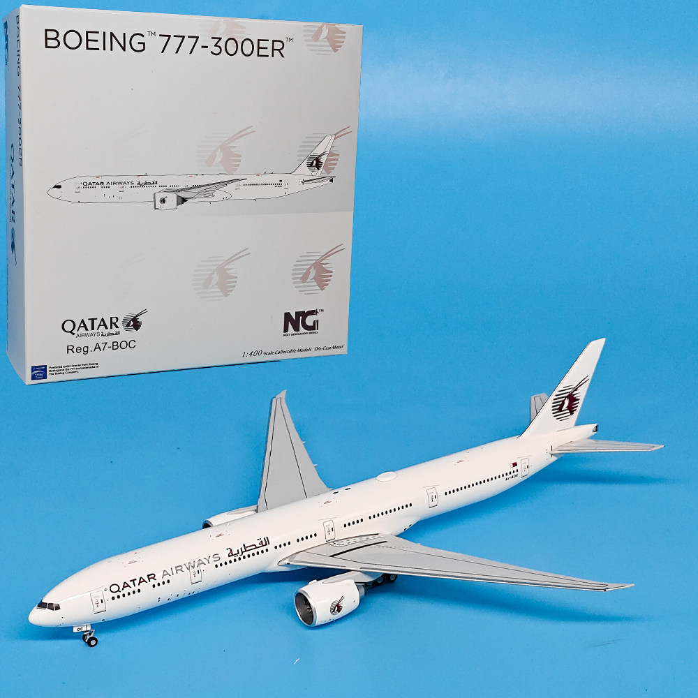 NG1:400卡塔尔航空B777-300ER客机A7-BOC仿真飞机模型合金摆件