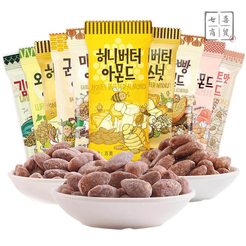 韩国hbaf芭蜂蜂蜜黄油扁桃仁杏仁巴旦木汤姆农场坚果休闲零食