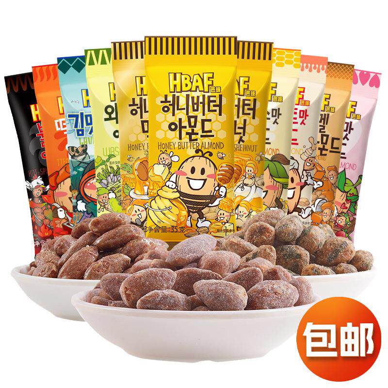 韩国进口零食芭蜂汤姆农场蜂蜜黄油扁桃仁杏仁巴旦木35g整箱