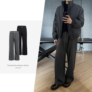 【JMWH】DESERTO 重磅羊毛混纺肌理感毛呢直筒通勤秋冬西裤长裤男