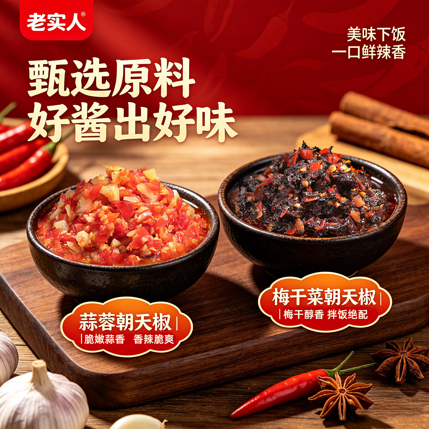 江西老实人蒜蓉梅干菜朝天椒酱