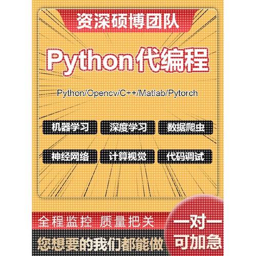 python深度学习算法cv代做跑编程序接单服务指导代码调试编写爬虫