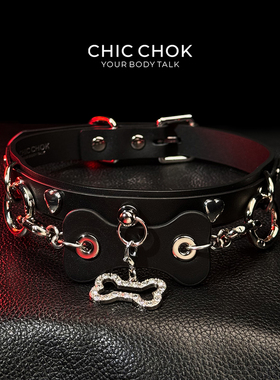 CHICCHOK原创项圈女m高级感choker小狗颈带真皮颈环颈圈M定制