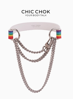 CHICCHOK原创项圈彩虹颈圈Choker颈带男M高级感颈环颈圈项链定制
