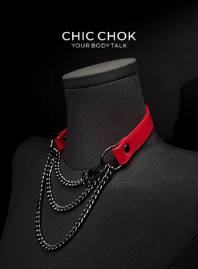 CHICCHOK正品原创皮质项圈女颈圈Choker男M高级感颈环颈圈项链
