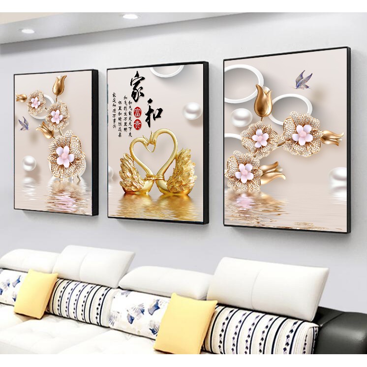 新中式客厅装饰画沙发背景墙画壁画家和富贵挂画免打孔家和万事兴