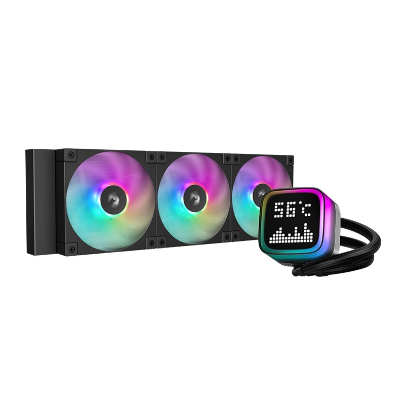 九州风神deepcool冰翼LQ360/冰阵LP360数显旋转屏幕一体式水冷