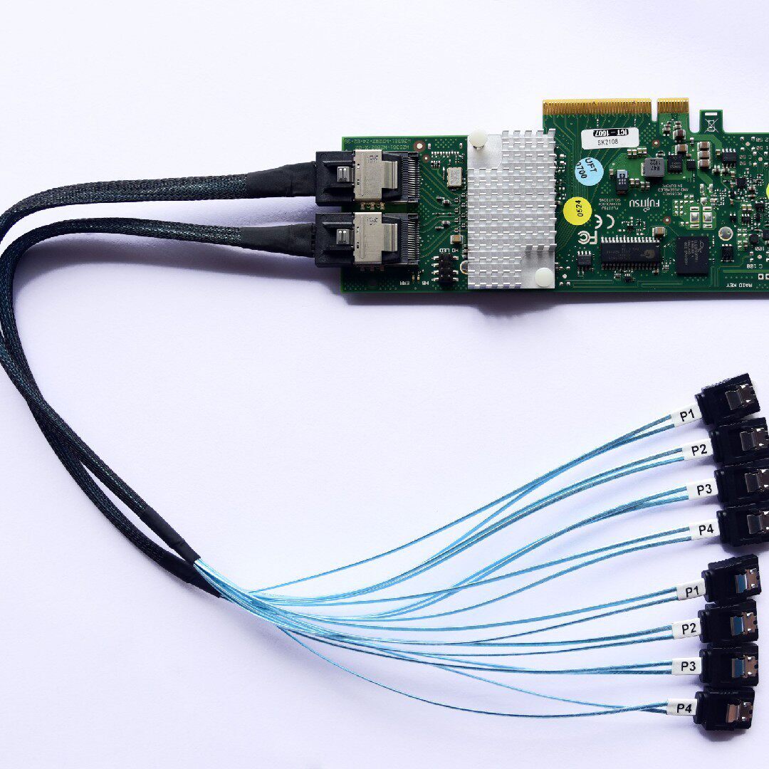 pcie直通卡sata扩充卡伺服器电脑主板扩展双口mini sas 6G转8sata
