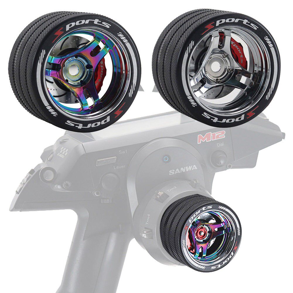 RC模型遥控器金属手轮 M17 T10PX NB4 X9 方向轮模型轮毂摆件
