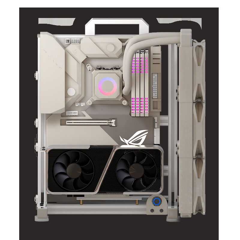 开放式机箱matx电脑机箱机架铝合金atx创意个性itx台式机水冷机箱