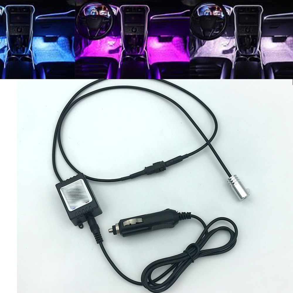 汽车氛围灯控制器 隐藏式光纤导光源灯头 64色蓝牙APP驱动器声控