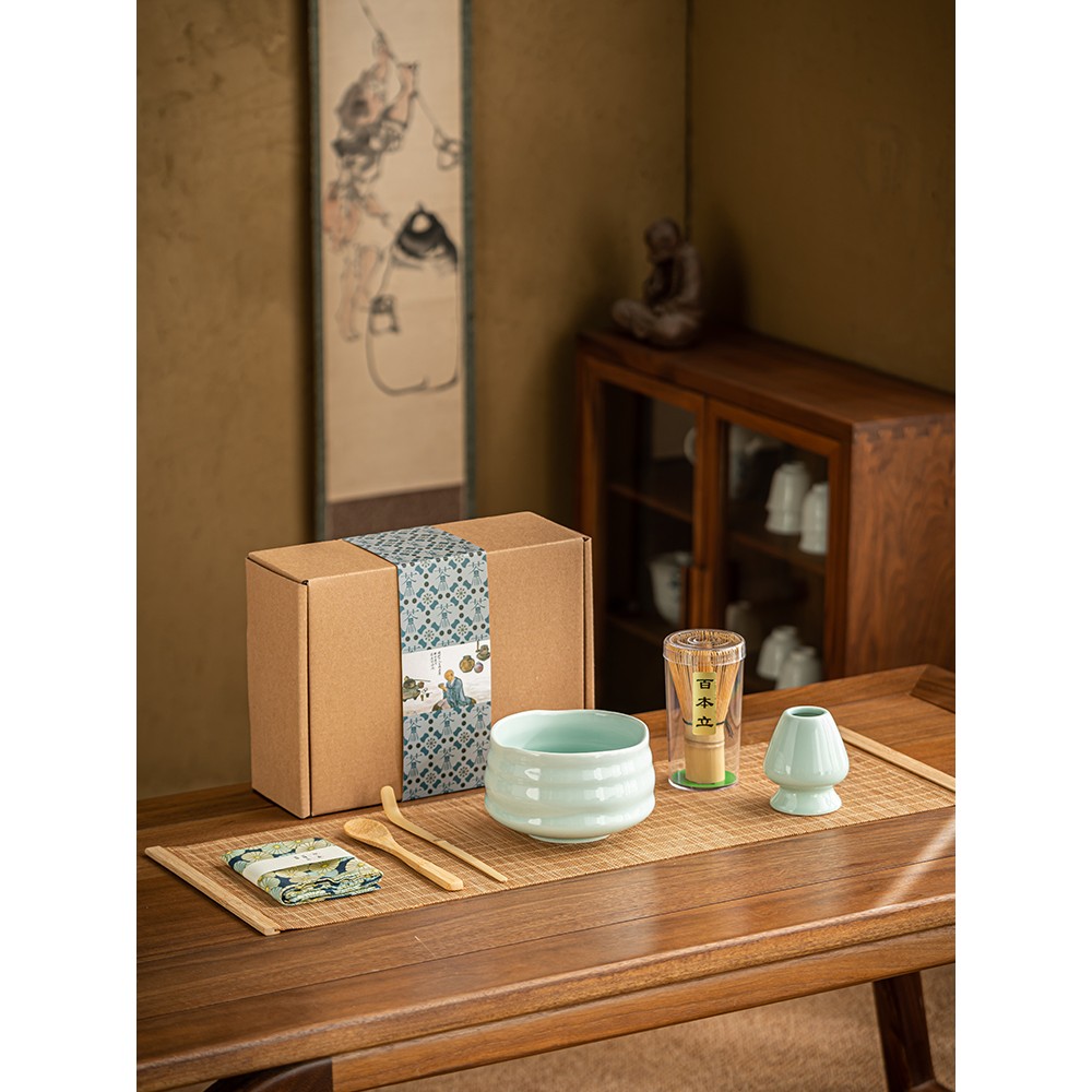 宋代点茶器具套装 打抹茶工具抹茶搅拌器 百本立茶筅抹茶刷伴手礼