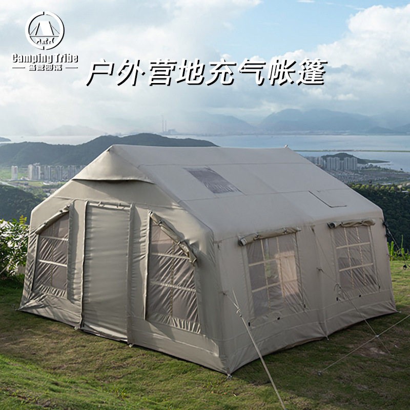 网红大型风景区酒店充气式帐棚 户外加厚防暴雨屋脊帐篷速开营地