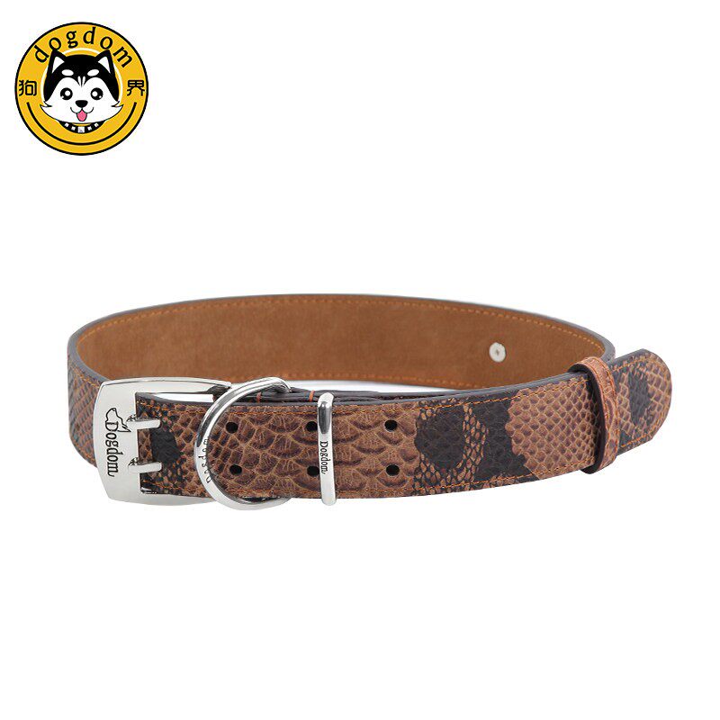拉布拉多罗威那卡斯罗松狮德牧比特犬金毛dogdom牛皮项圈大狗猛犬