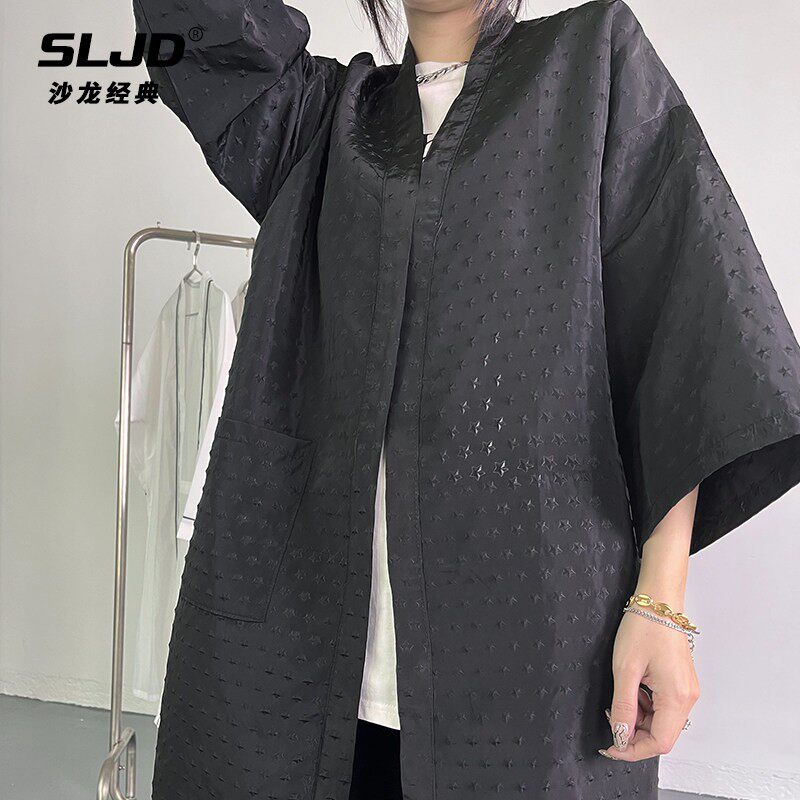 网红新理店客服美发客袍剪发和服发廊烫染发顾客衣客袍定制LOGO