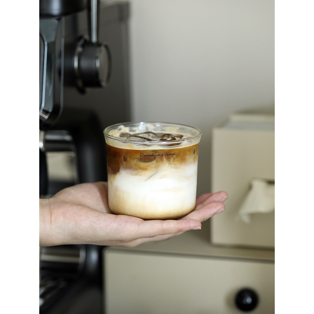 高颜值玻璃杯 dirty咖啡杯高级感美式杯子小翻口透明拉花杯 280ml