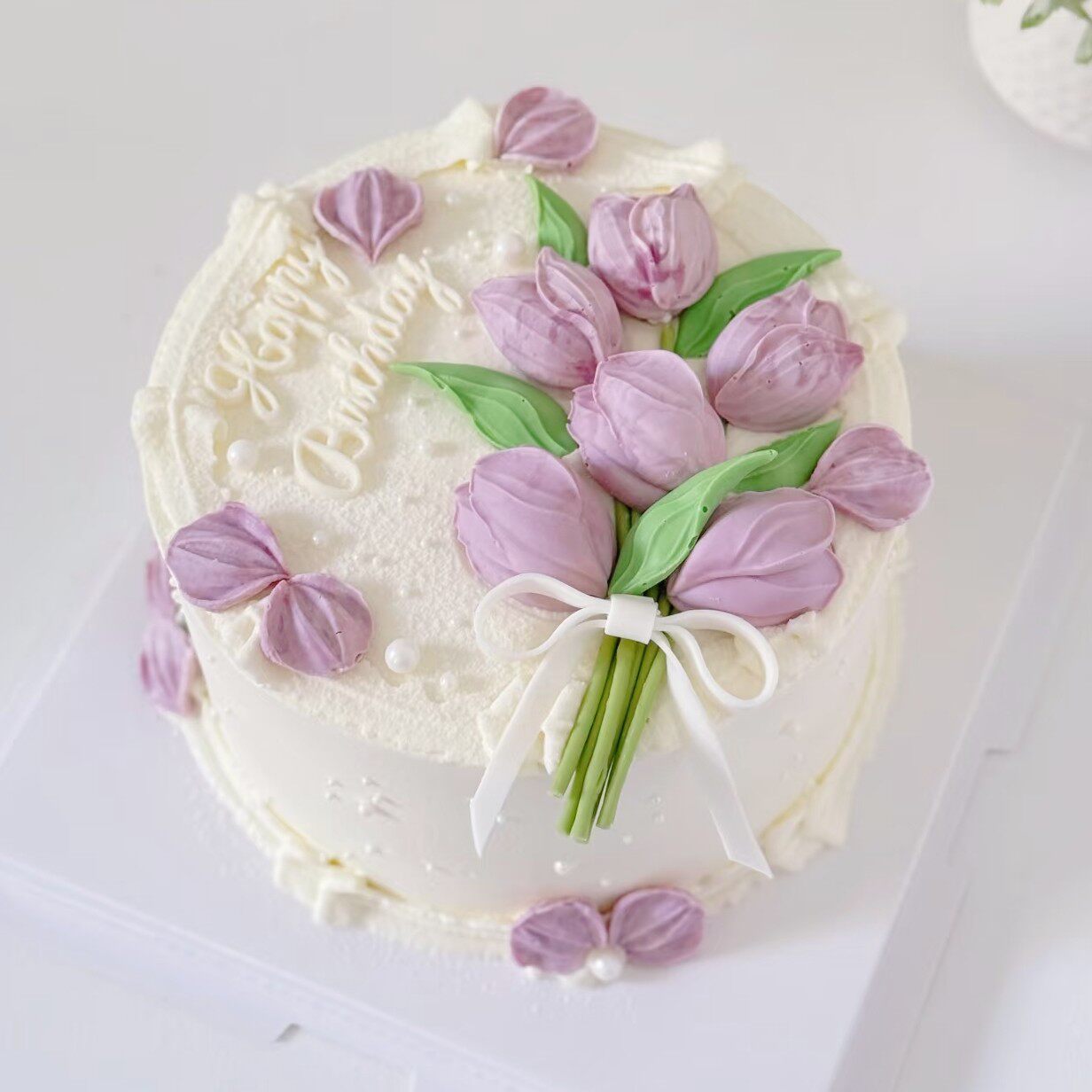 烘焙蛋糕装饰巧克力郁金香花朵紫色刮刀花甜品生日插件网红配件