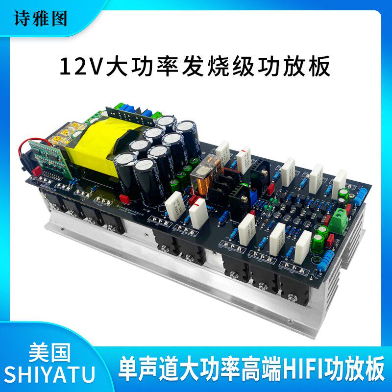 诗雅图品牌大功率12V功放板单声道电瓶电厂供电拉杆户外音箱主板