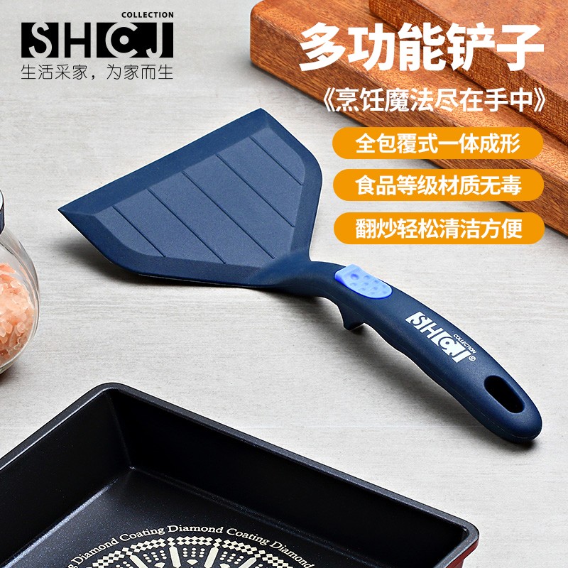 SHCJ硅胶玉子烧铲不粘锅专用一体全包覆耐高温日式煎饼铲子