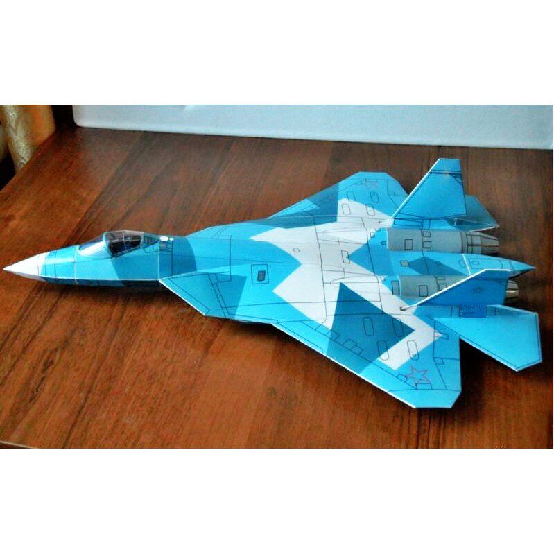 送胶水 俄罗斯T-50隐身飞机 3D空军战机纸模型