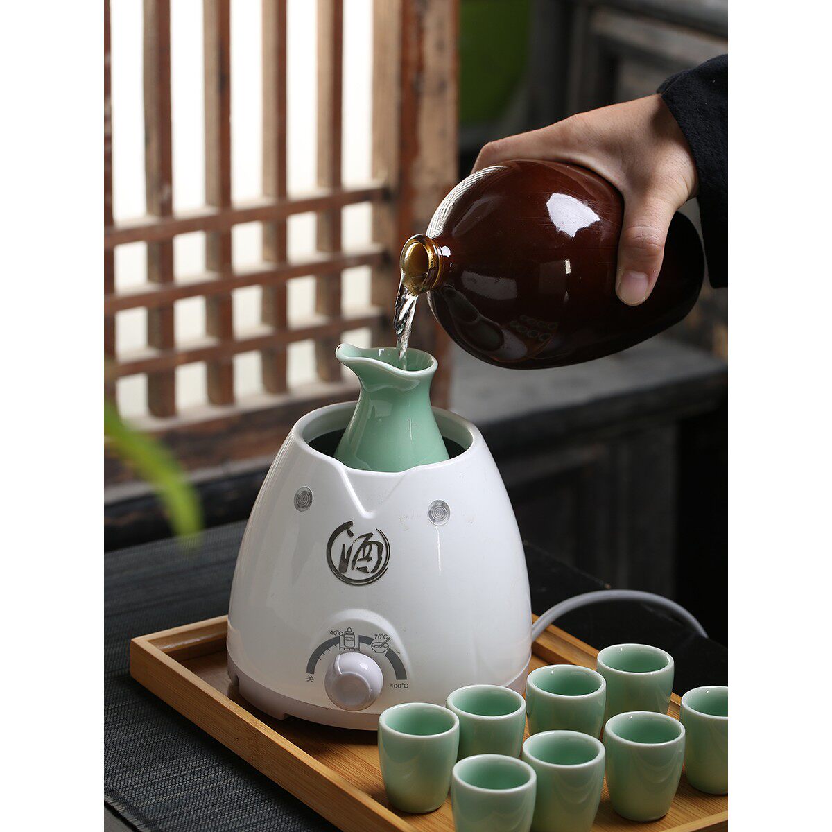 温酒壶温酒器黄酒花雕烫酒壶快速电加热恒温陶瓷酒具热酒二两半斤