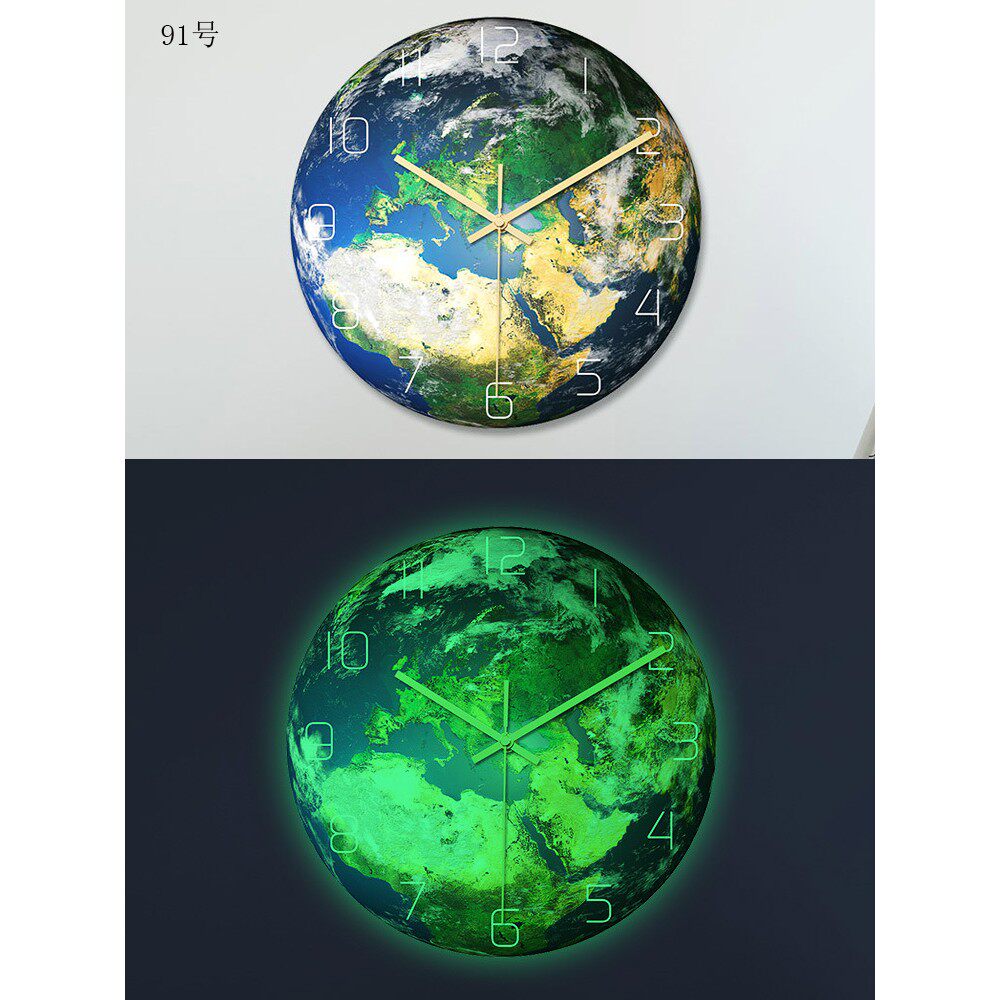 挂钟夜光发光墙面装饰时钟客厅挂式创意数字墙上艺术轻奢静音墙表