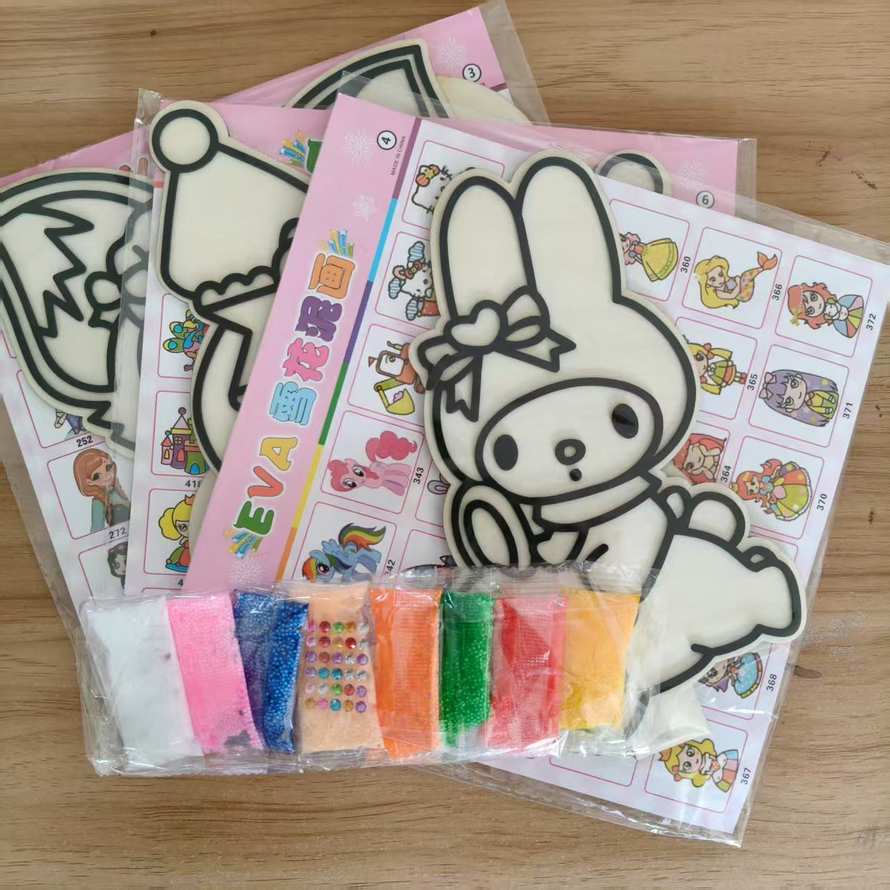 2025新款雪花木板粘画套装珍珠粘土DIY儿童diy手工制作宝宝益智玩