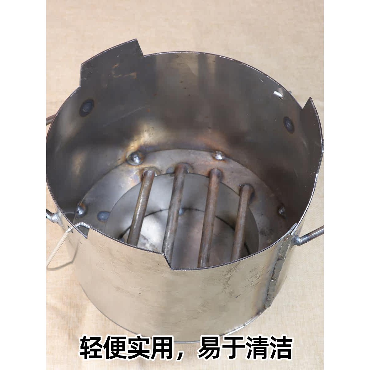 木炭烤火炉加厚围炉煮茶取暖烧烤煮饭野炊烧柴炉家用引火点碳桶炉