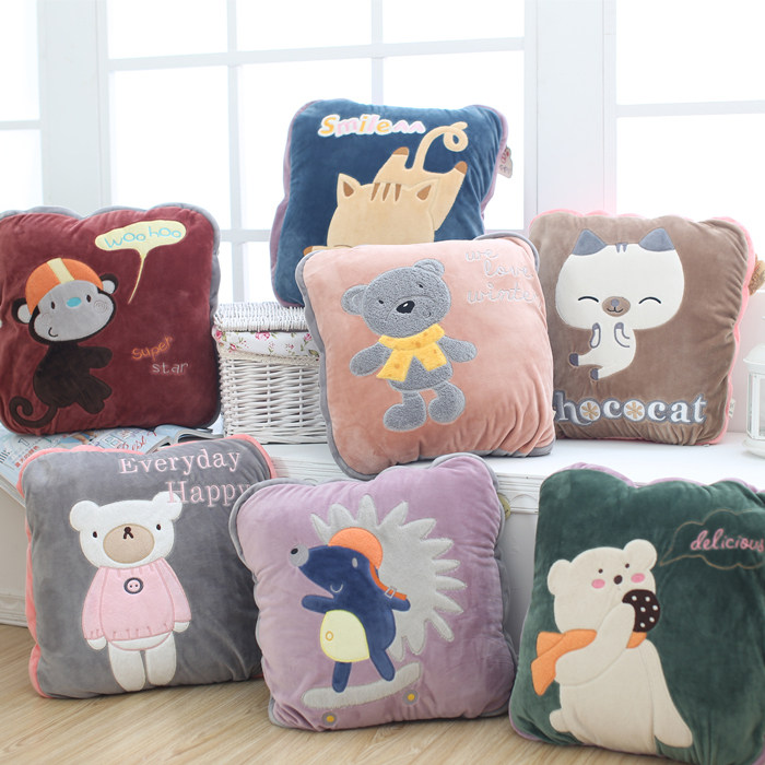 办公室抱枕被子两用车载加厚珊瑚绒折叠毛毯子二合一汽车午睡枕头,居家布艺,抱枕被,淘宝优惠券,粉丝福利购,淘宝优惠卷